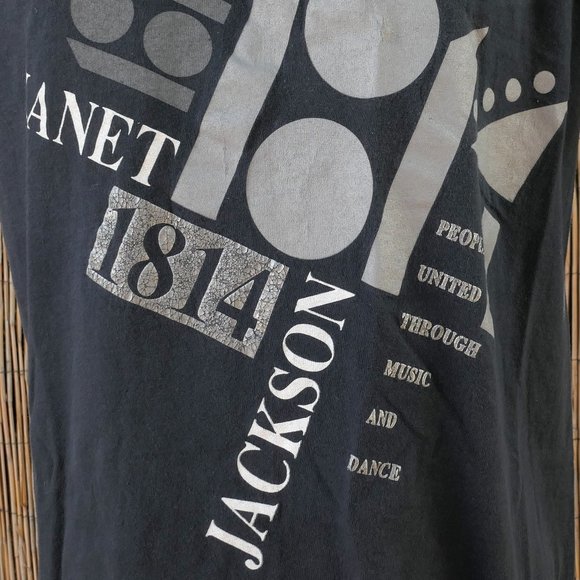90's Vintage 1990 JANET JACKSON Rhythm Nation World Tour T Shirt Large With Hane